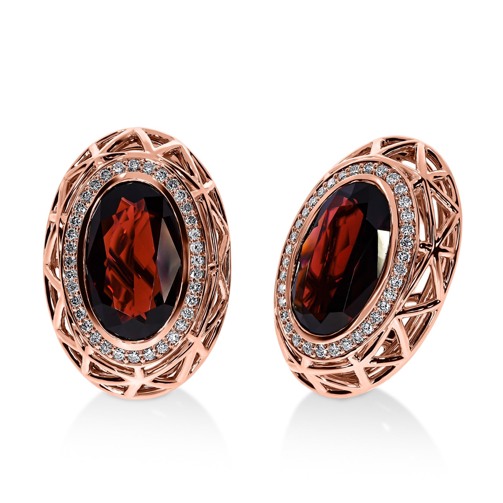 THE NEST HALO EARRINGS IN 18KRG