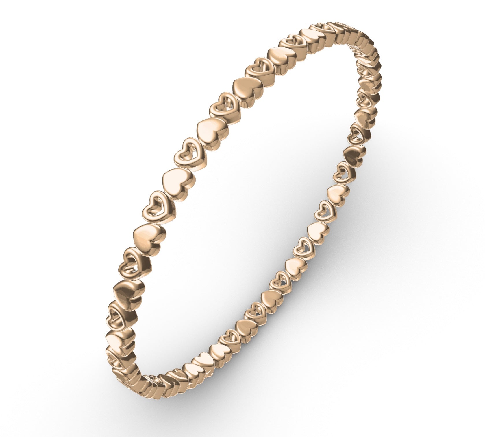 HEARTS OVER YOU OPEN AND CLOSE BANGLE