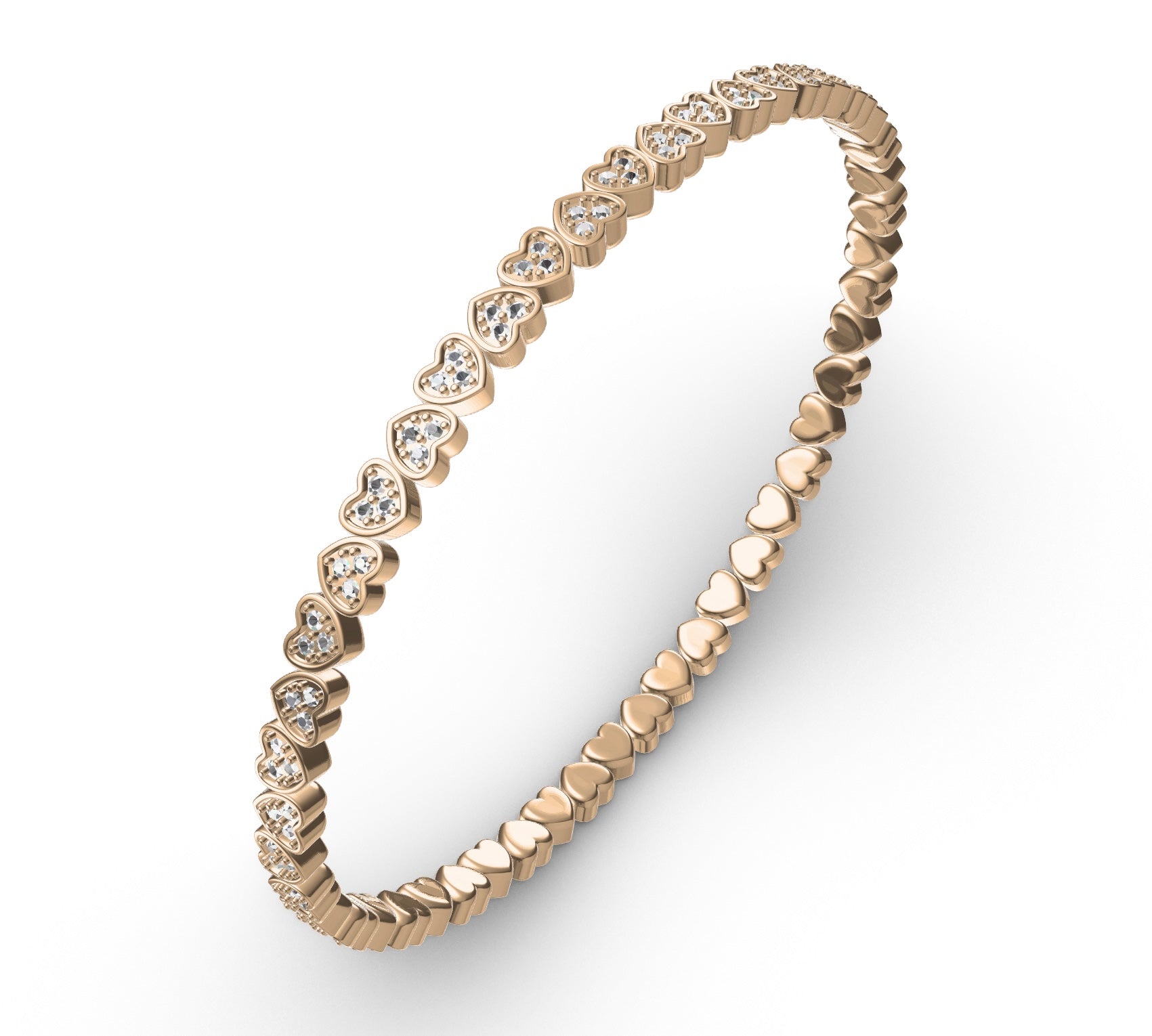 HEARTS OVER YOU PAVE DIAMOND BANGLE