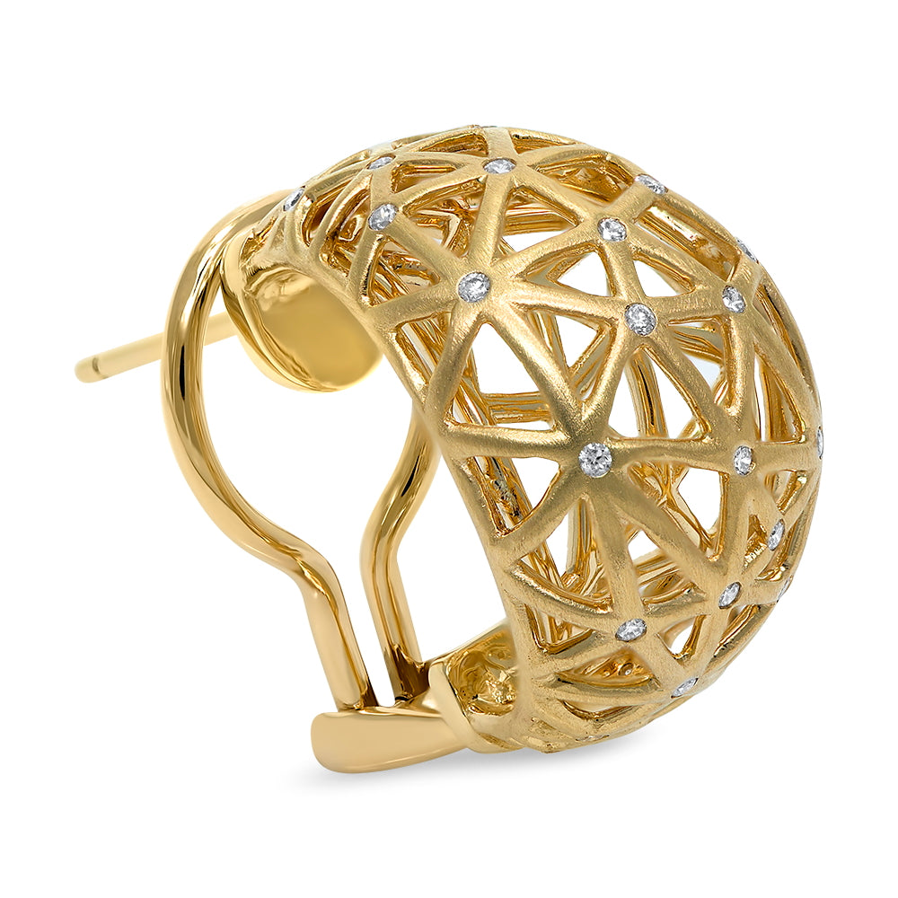 THE NEST CLASSIC DIAMOND EARRINGS WITH SATIN FINISH