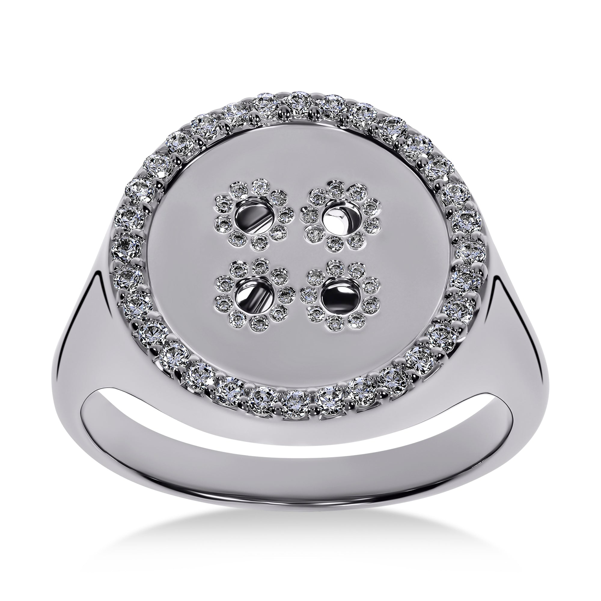 Bóttìnì Signet Ring in 18K White Gold