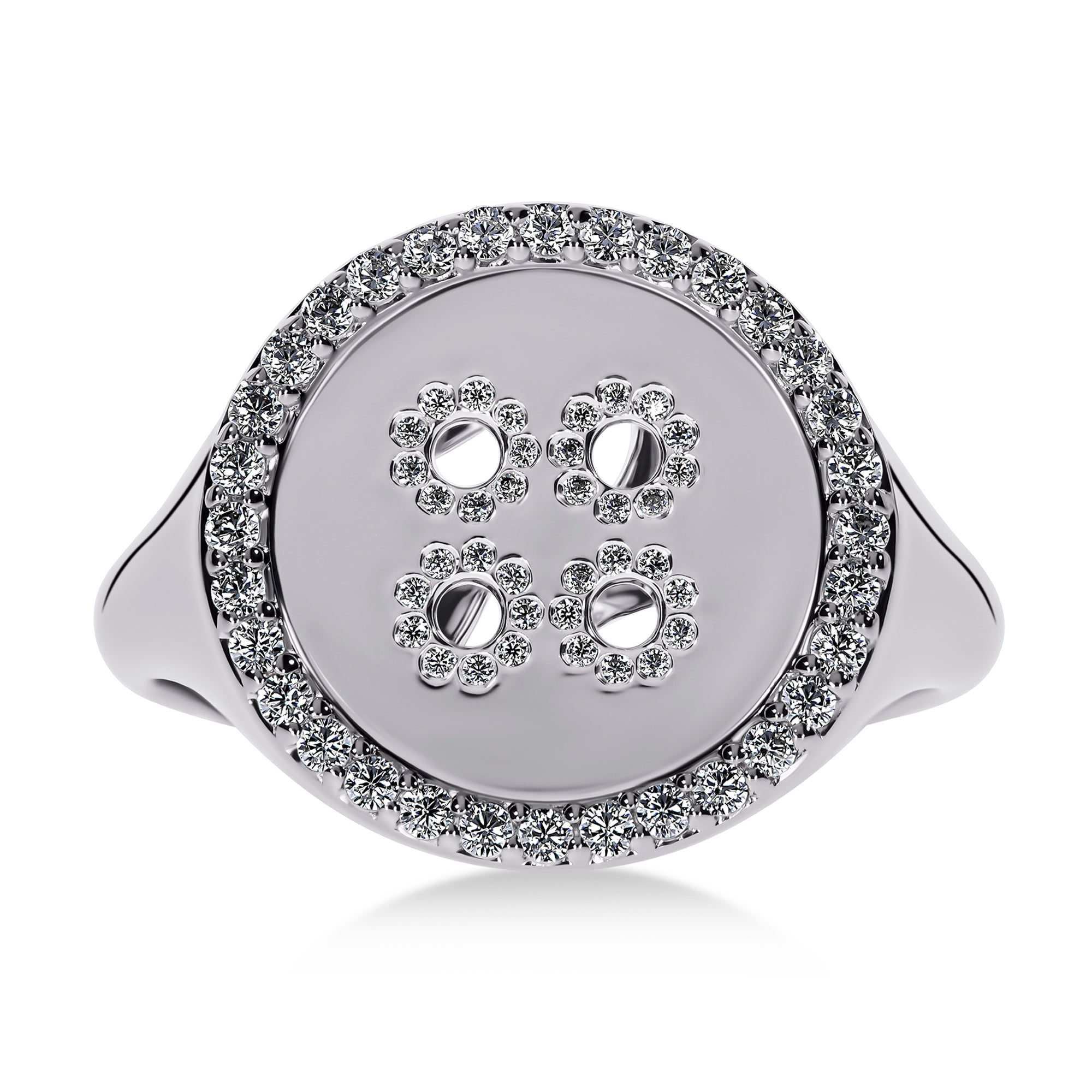 Bóttìnì Signet Ring in 18K White Gold
