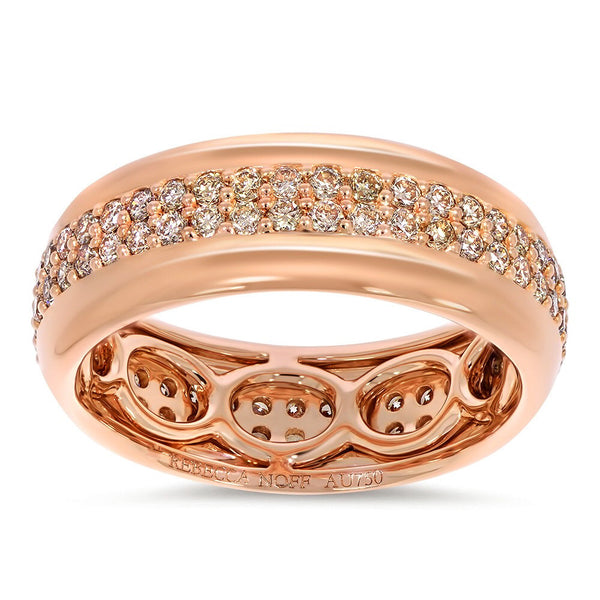 DOUBLE ROW DIAMOND BAND IN 18K ROSE GOLD