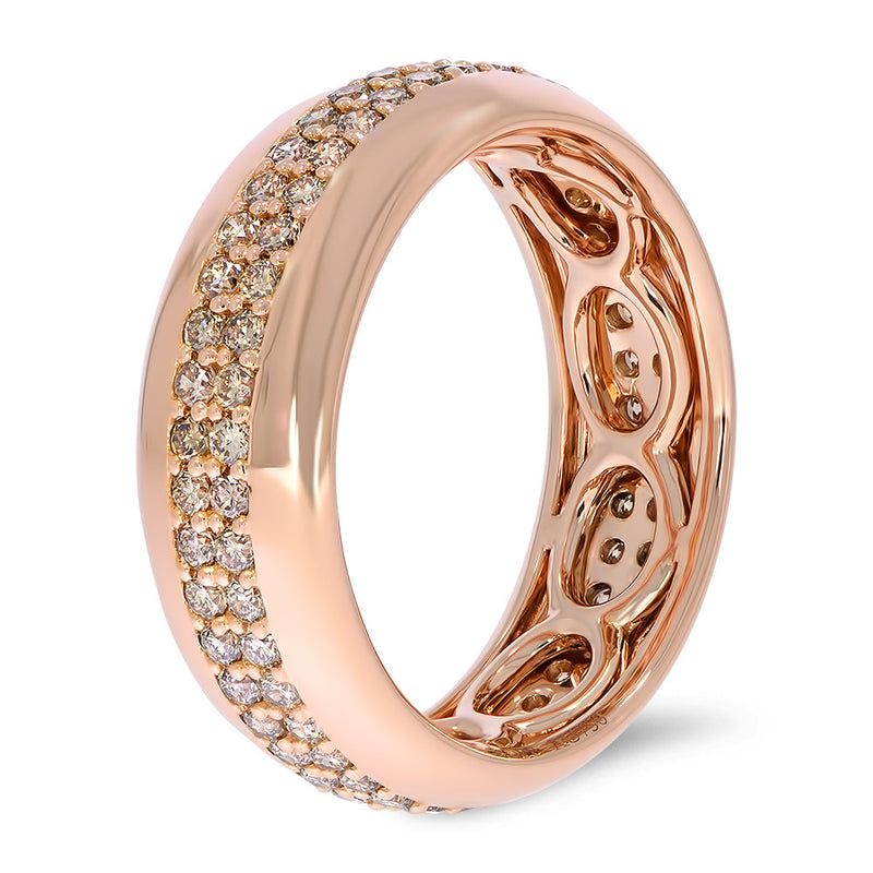 DOUBLE ROW DIAMOND BAND IN 18K ROSE GOLD