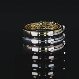 Tri-color Diamond Buckle Ring in 18K Gold