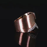 BRUSHED GOLD BLOCK DIAMOND RING