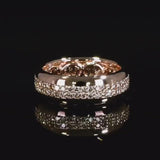 DOUBLE ROW DIAMOND BAND IN 18K ROSE GOLD